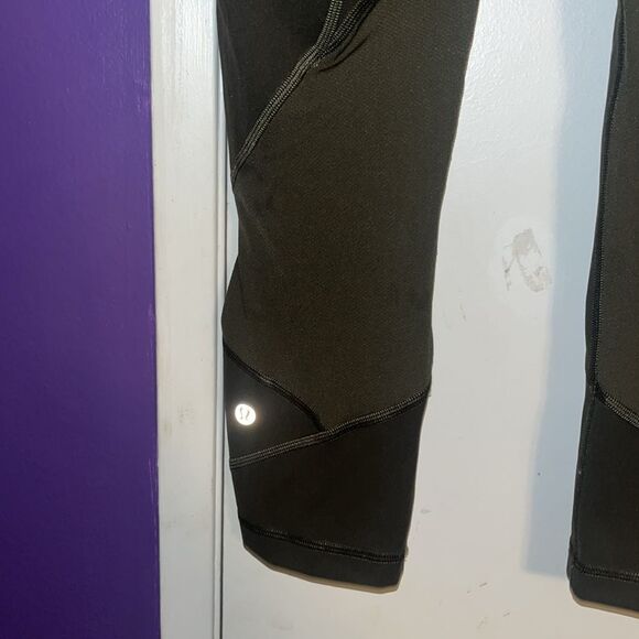Lululemon Pace Rival Crop *Full-On Luxtreme 22" Dark Olive Size 6 - Picture 6 of 8
